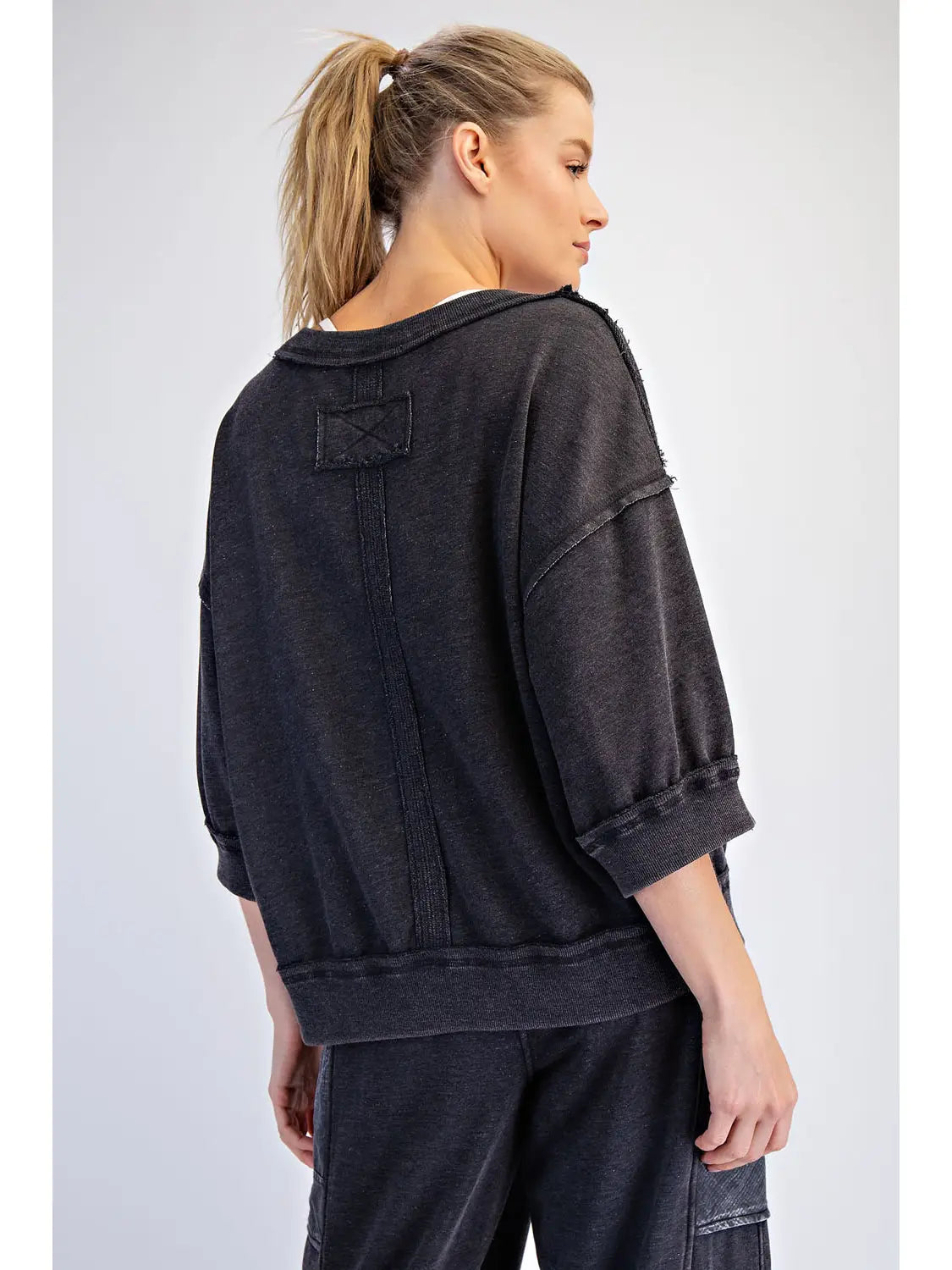 Mineral Washed Terry Short Sleeve Top