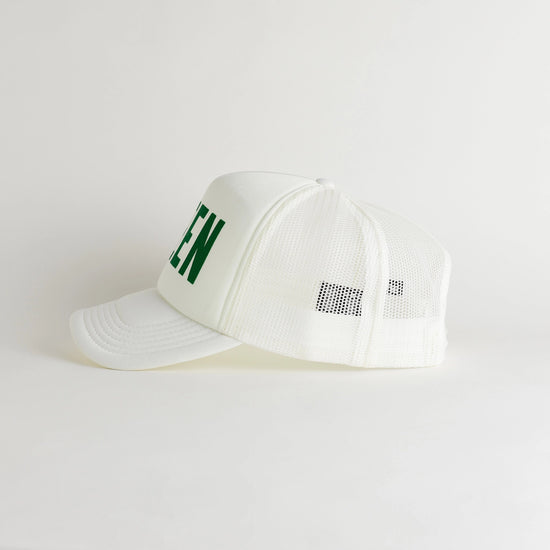 Load image into Gallery viewer, Green Trucker Hat - Snow
