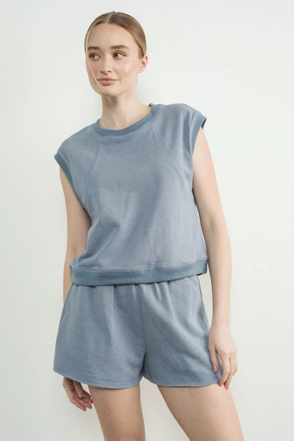 Washed Terry Sleeveless Top
