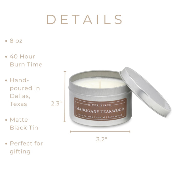 Mahogany Teakwood Candle - 8oz Tin