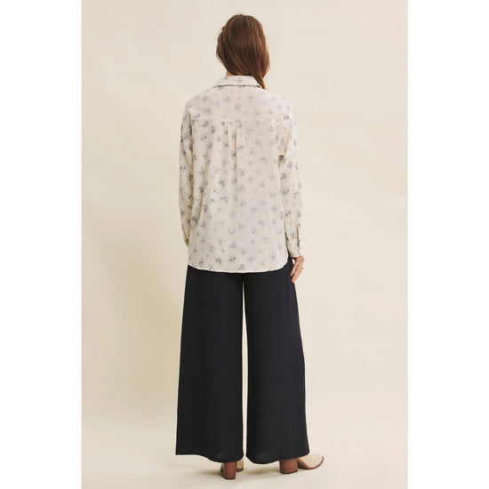 Floral Cotton Gauze Oversized Button-Down Shirt