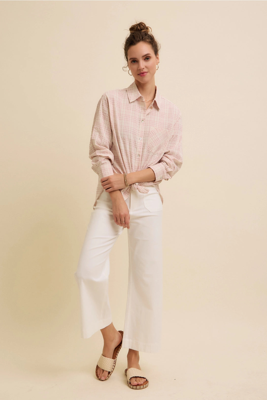 Textured Cotton Plaid Button-Down