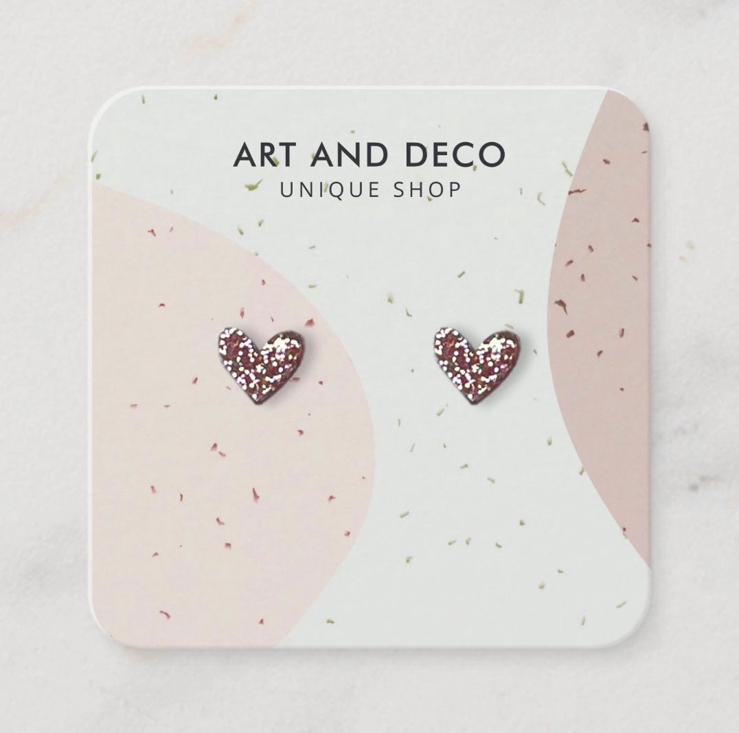 Heart Stud Earrings - Multiple Colors