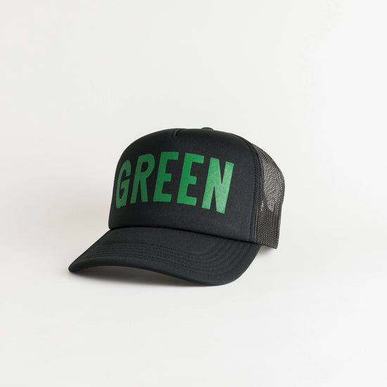 Green Trucker Hat - Black