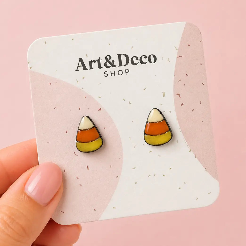 Candy Corn Halloween Stud Earrings