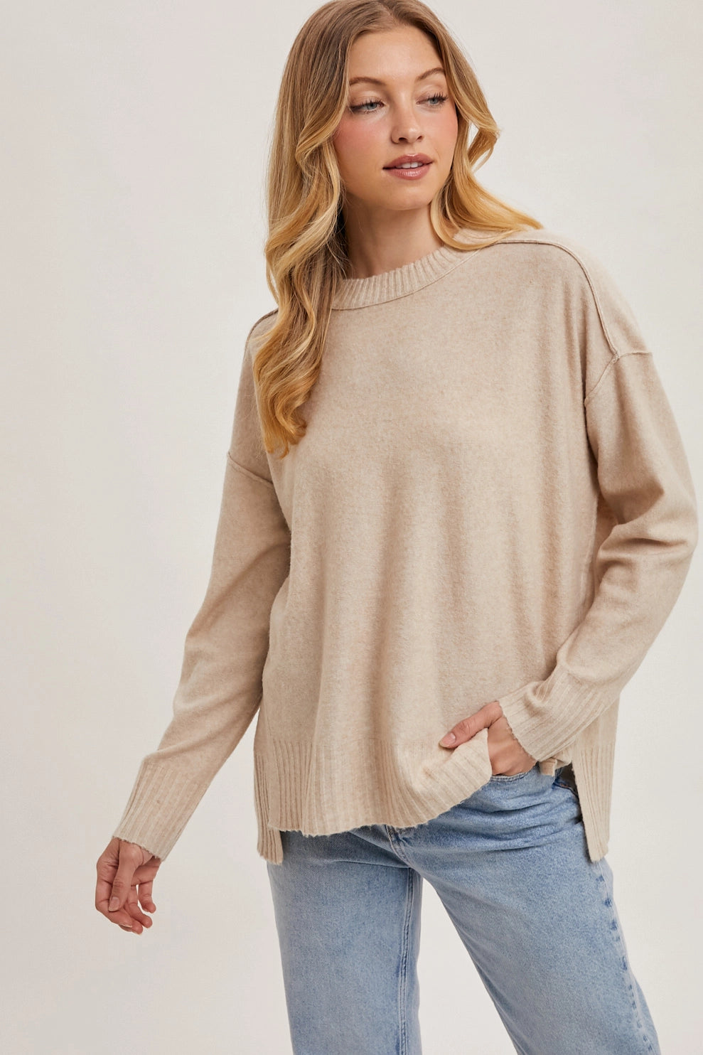 Knit Sweater Pullover | Oatmeal