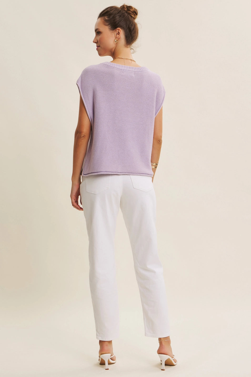 Exposed Seam Sweater Vest | Lavender