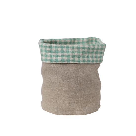 Hand-Woven Linen Basket