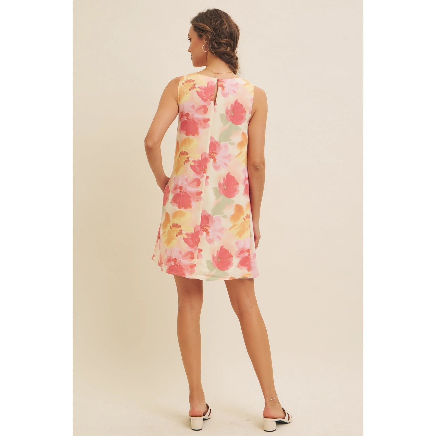 Floral Sleeveless Shift Mini Dress