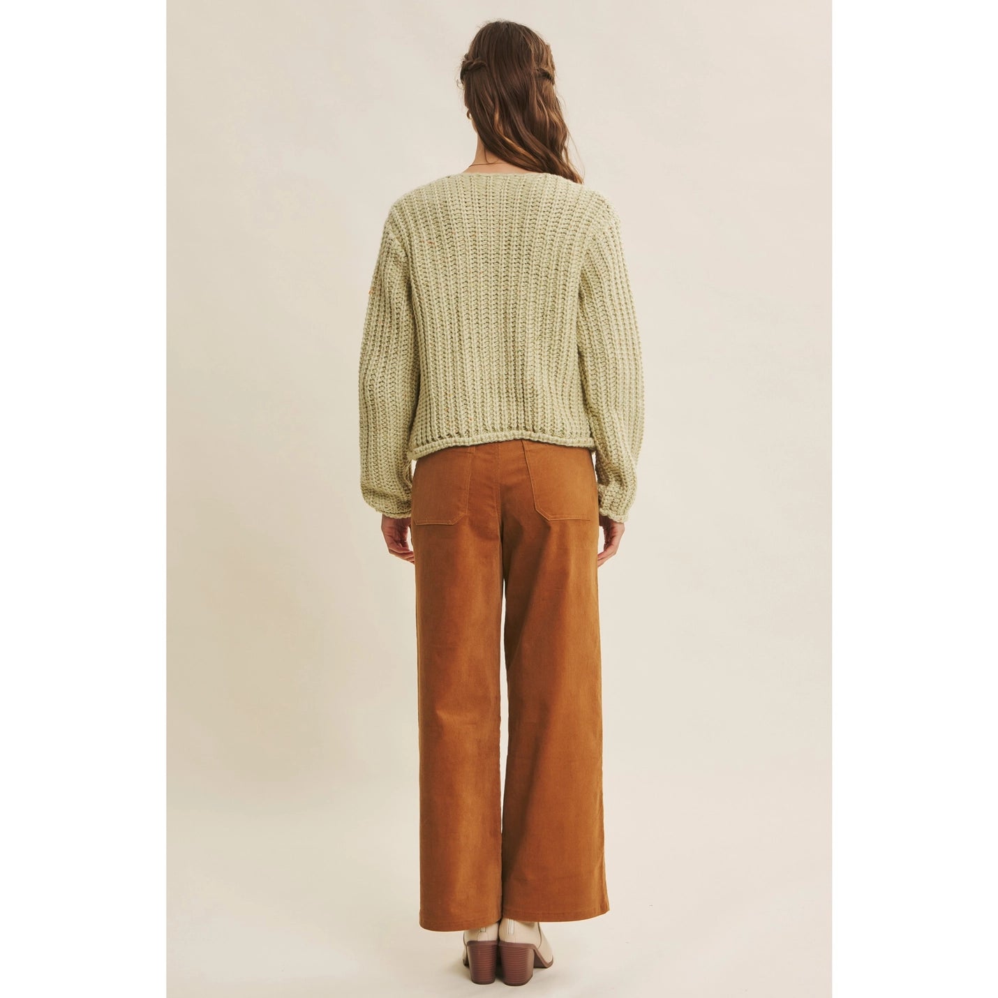 Chunky Sweater Cardigan with Buttons