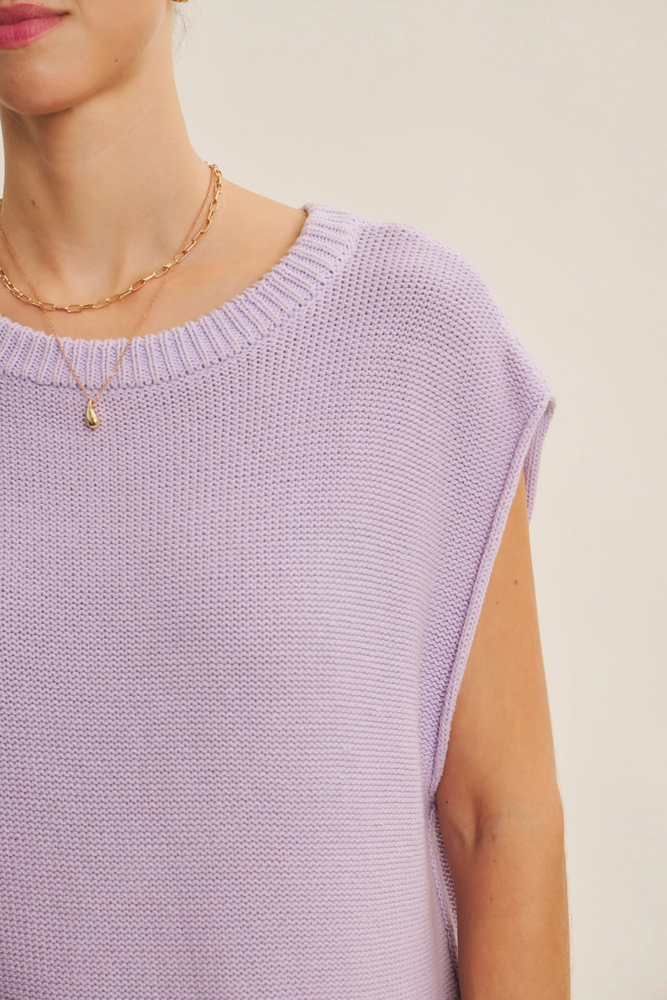 Exposed Seam Sweater Vest | Lavender