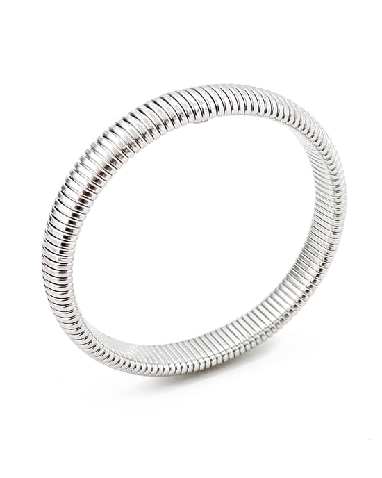 Load image into Gallery viewer, Baia Thin Coil Silver Bangle
