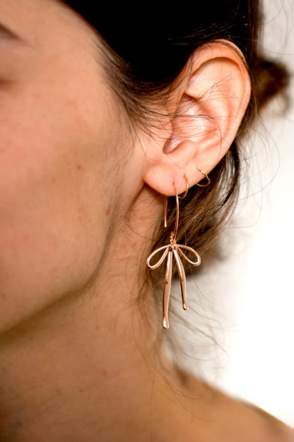 Bad to the Bow Earrings - Rose Gold