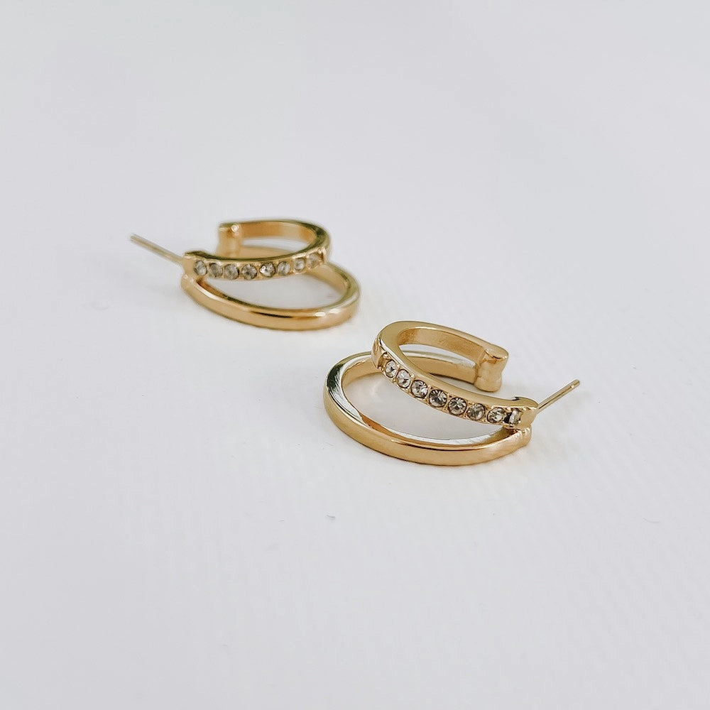 Stole the Show Crystal Double Hoop Earring