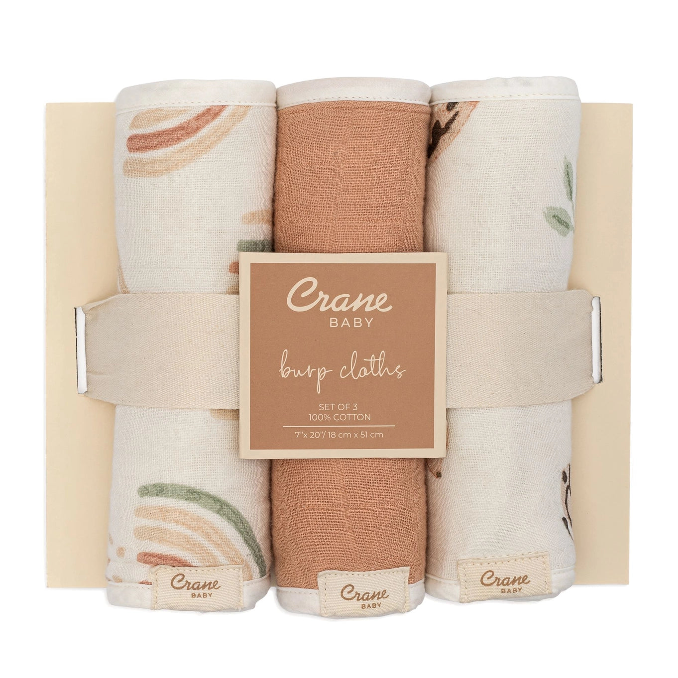 Rainbow/Butterfly 3-pc. Burp Cloth Set