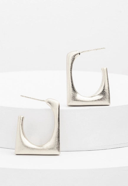 Geometric Hoops - Silver