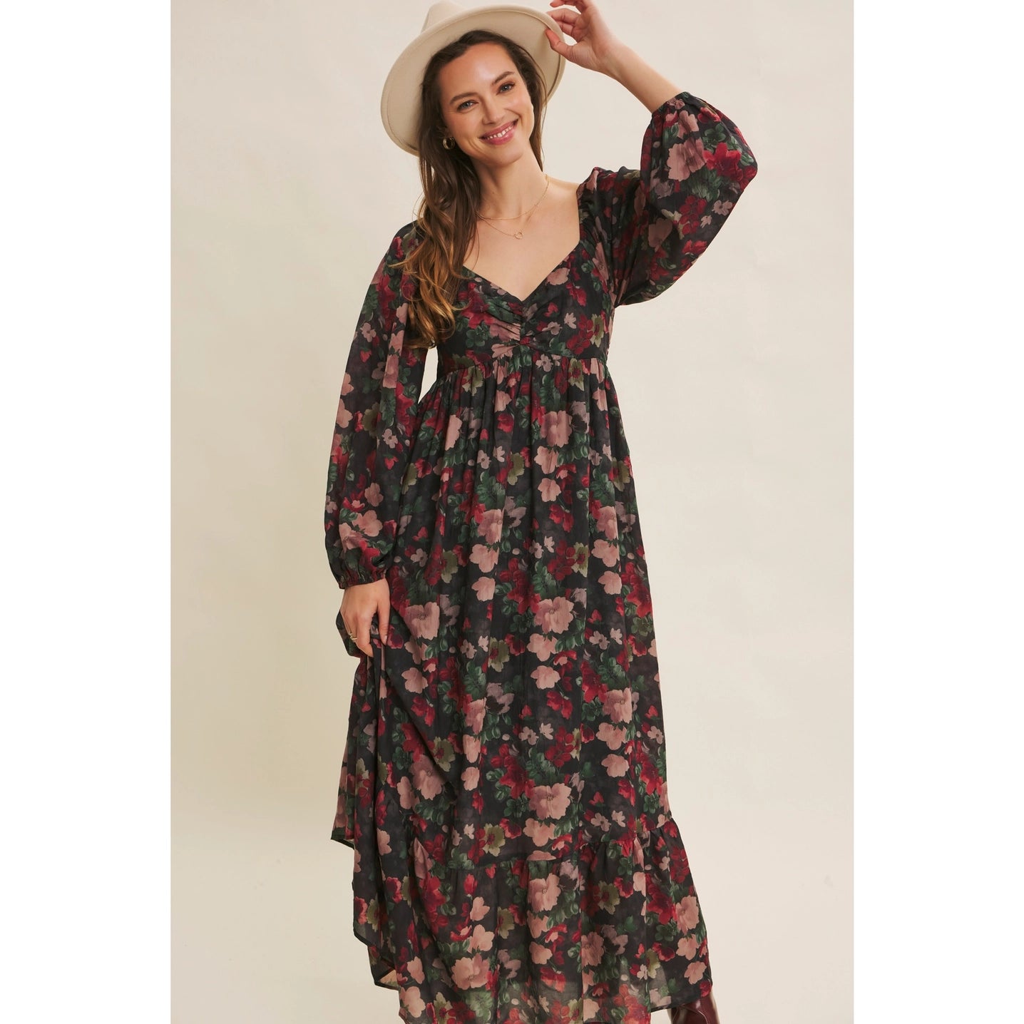 Love Letter To Autumn Floral Maxi Dress