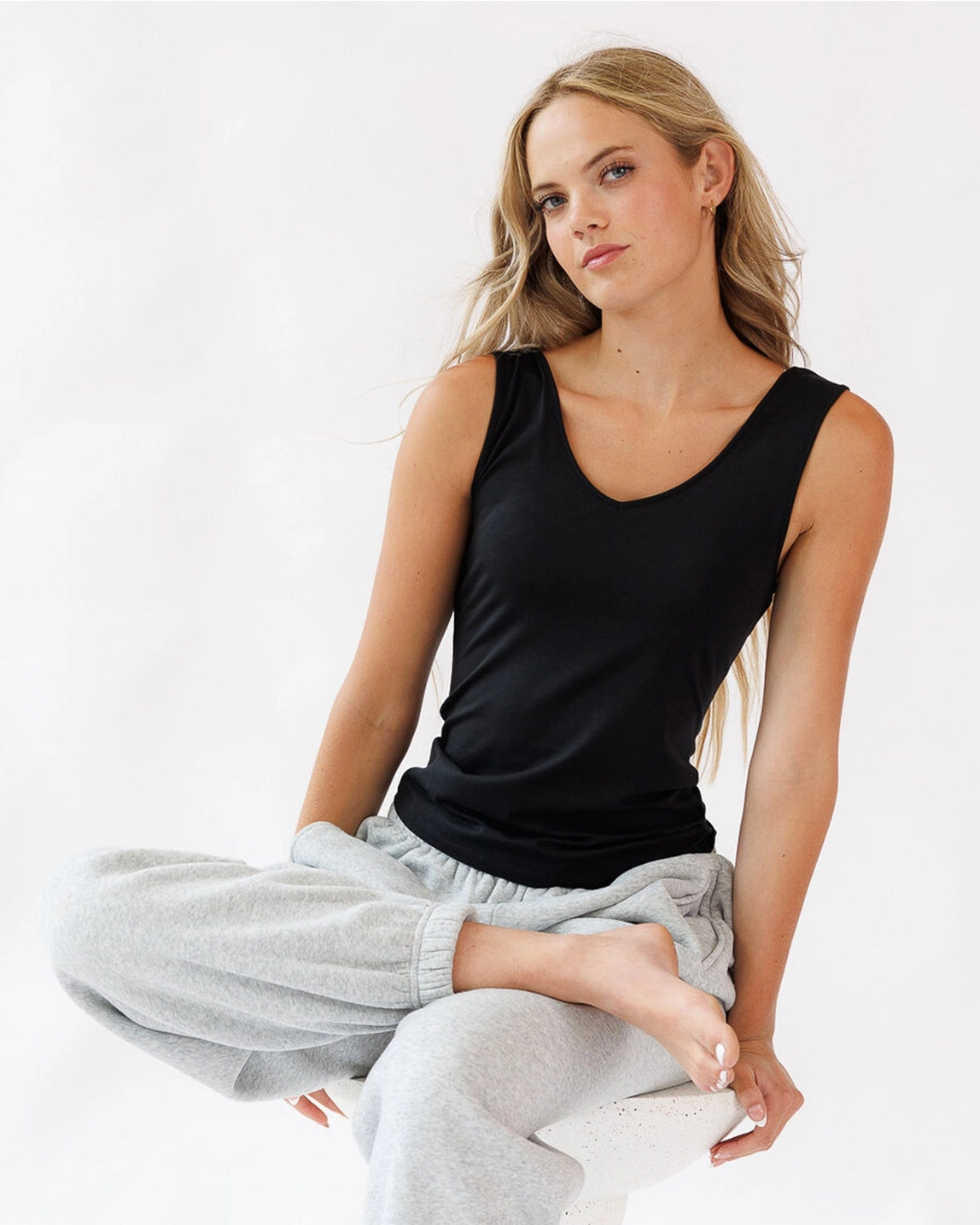 Reversible Neckline Basic Layering Tank Top - Multiple Colors