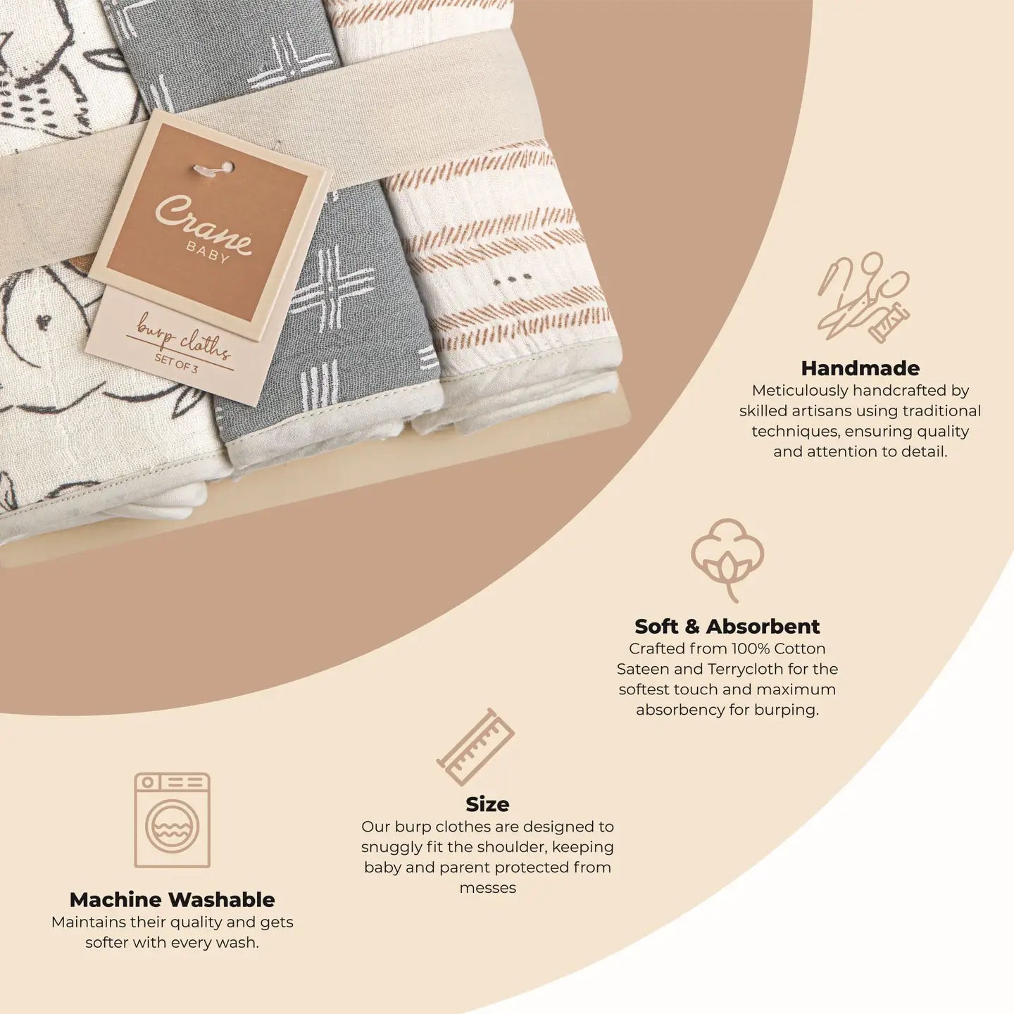 Ezra 3-pc. Burp Cloth Set