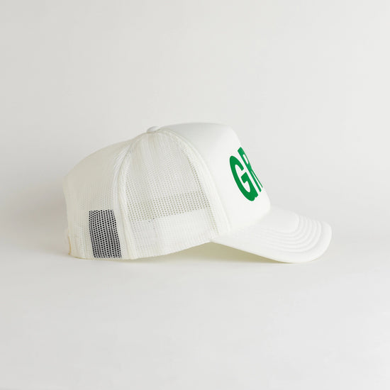 Load image into Gallery viewer, Green Trucker Hat - Snow
