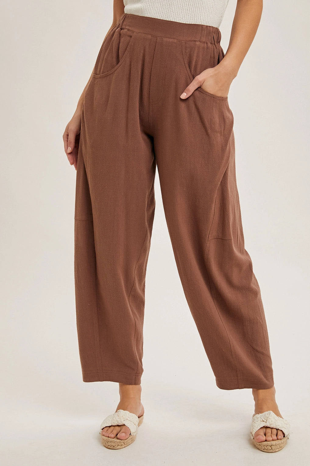 Relaxed Barrel Pants with Pockets | Coco