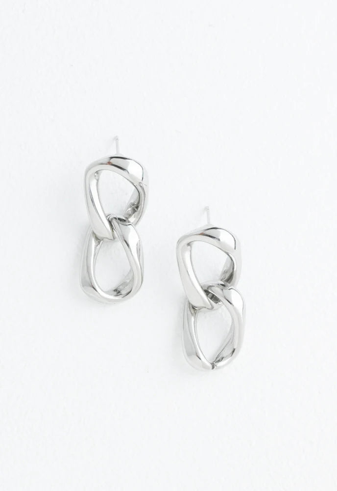 Load image into Gallery viewer, Linked Together Silver Earrings
