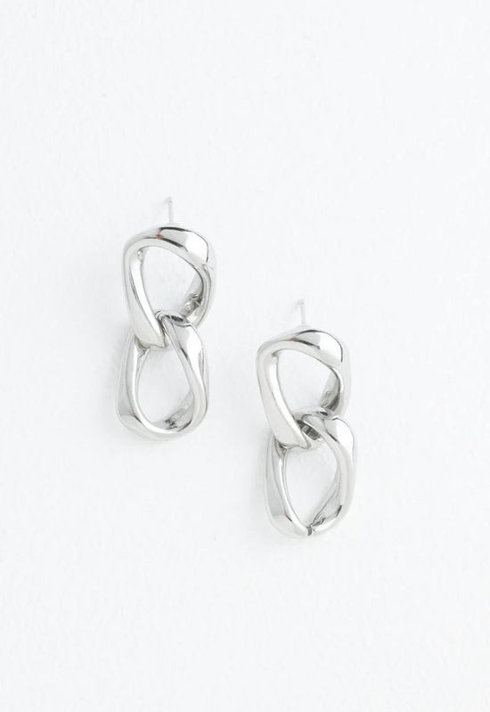 Load image into Gallery viewer, Linked Together Silver Earrings
