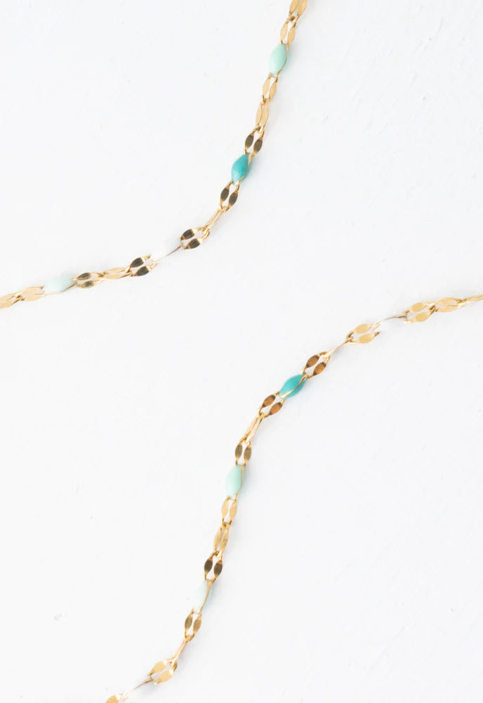 Punctuated Chain Necklace - Blue