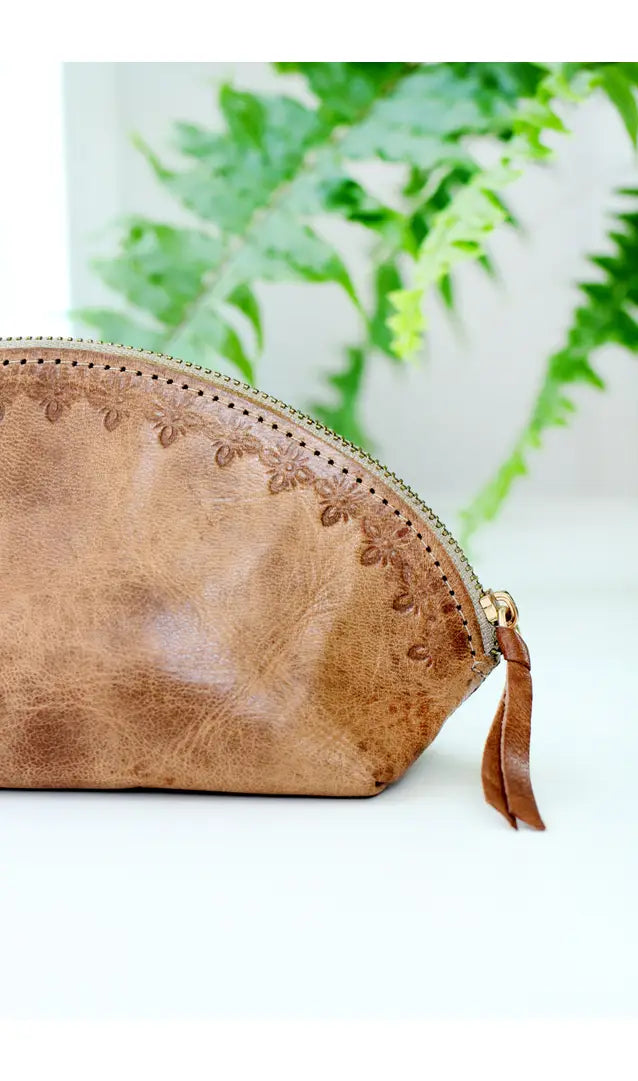Load image into Gallery viewer, Stamped Leather Toiletry Bag - Small
