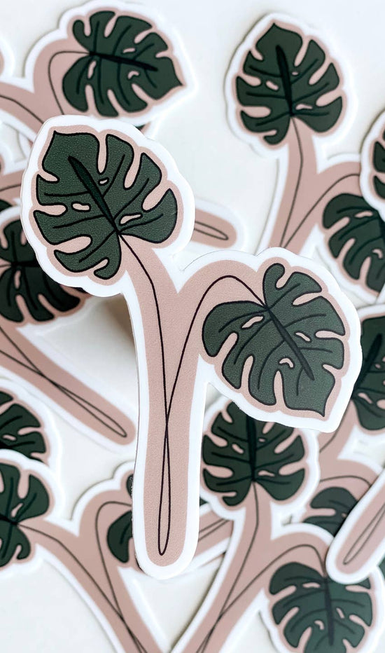 Load image into Gallery viewer, One Line Monstera Sticker
