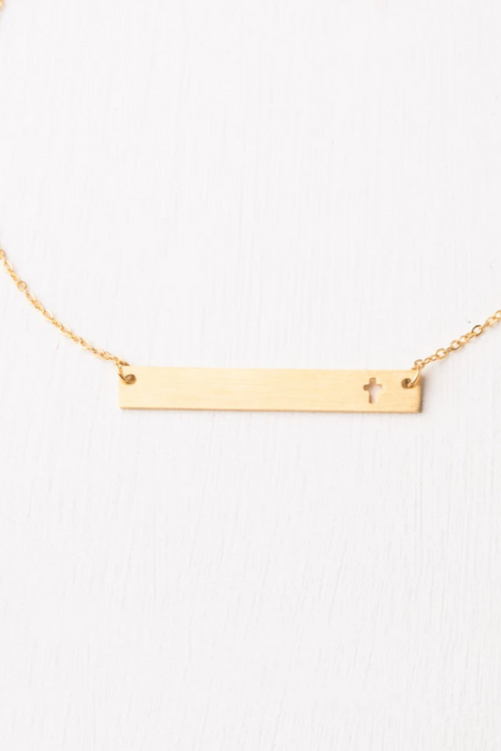 Load image into Gallery viewer, Layla Cross Bar Necklace - Silver &amp;amp; Gold
