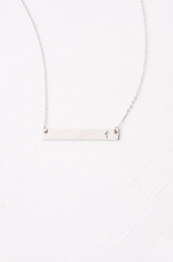 Load image into Gallery viewer, Layla Cross Bar Necklace - Silver &amp;amp; Gold
