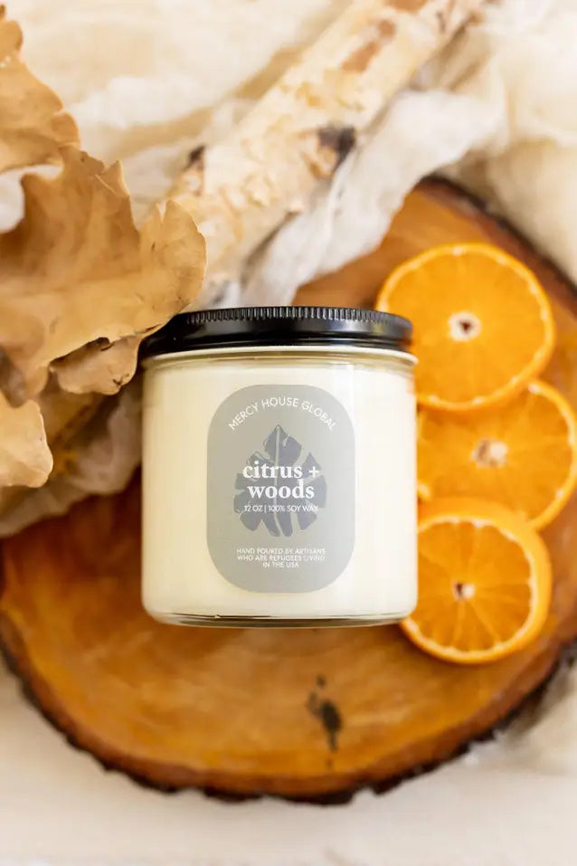 Load image into Gallery viewer, Citrus + Woods Candle - 12oz.
