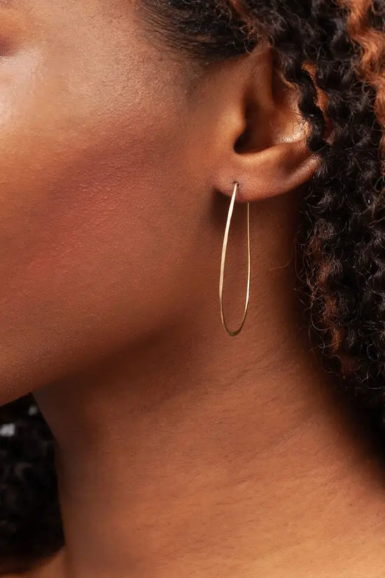Azmera Hammered Brass Loop Earrings