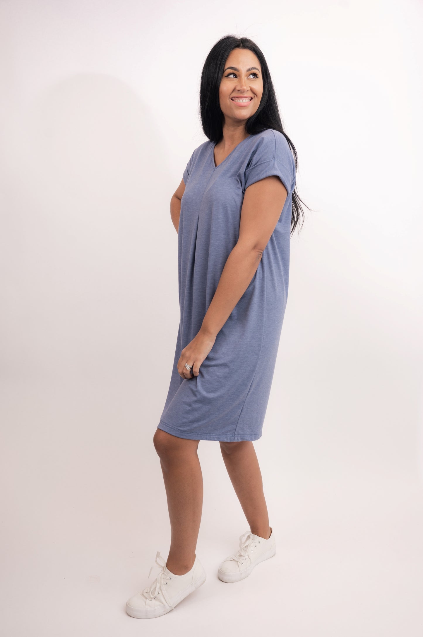 Load image into Gallery viewer, Slub Dress - French Blue
