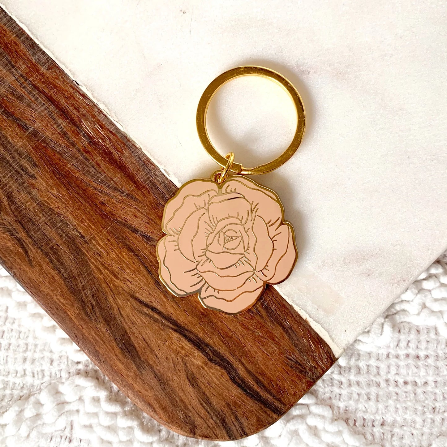 Pink Peony Metal Keychain – The Mustard Seed Marketplace