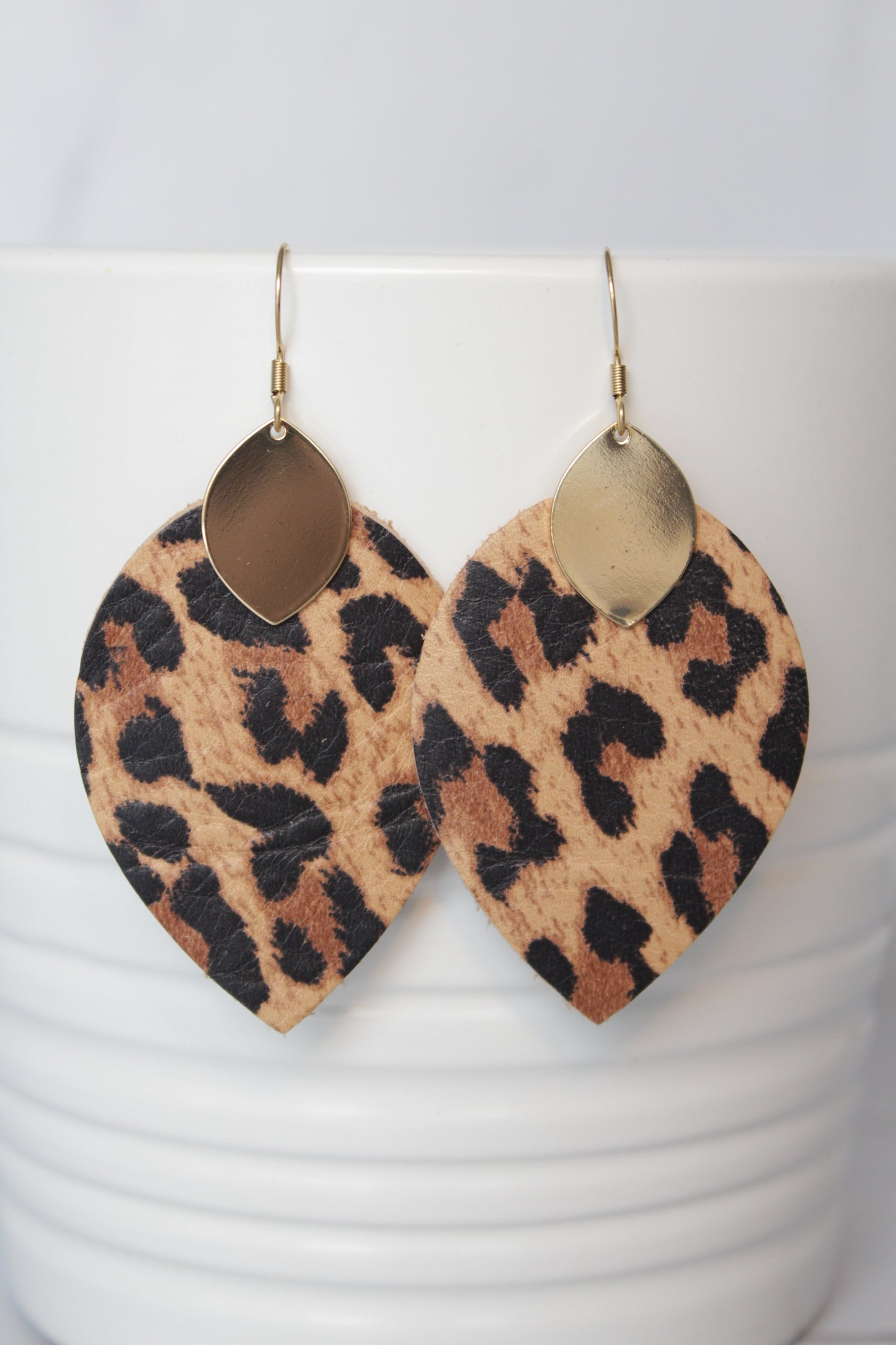 Cora Leather Earrings - Gold Plated Hardware - Multiple Colors Available