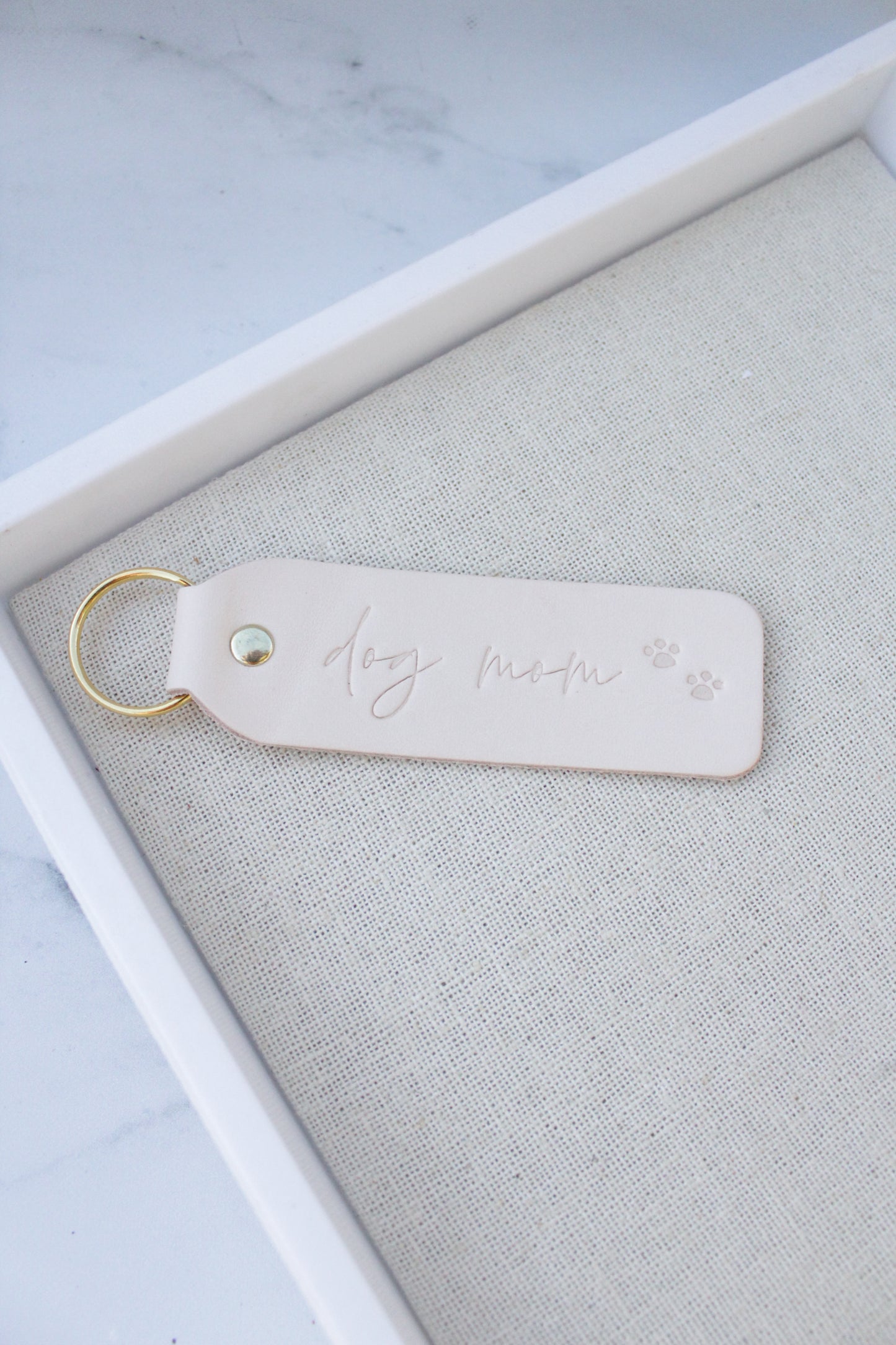 Load image into Gallery viewer, Dog Mom Leather Keychain - Multiple Variations Available
