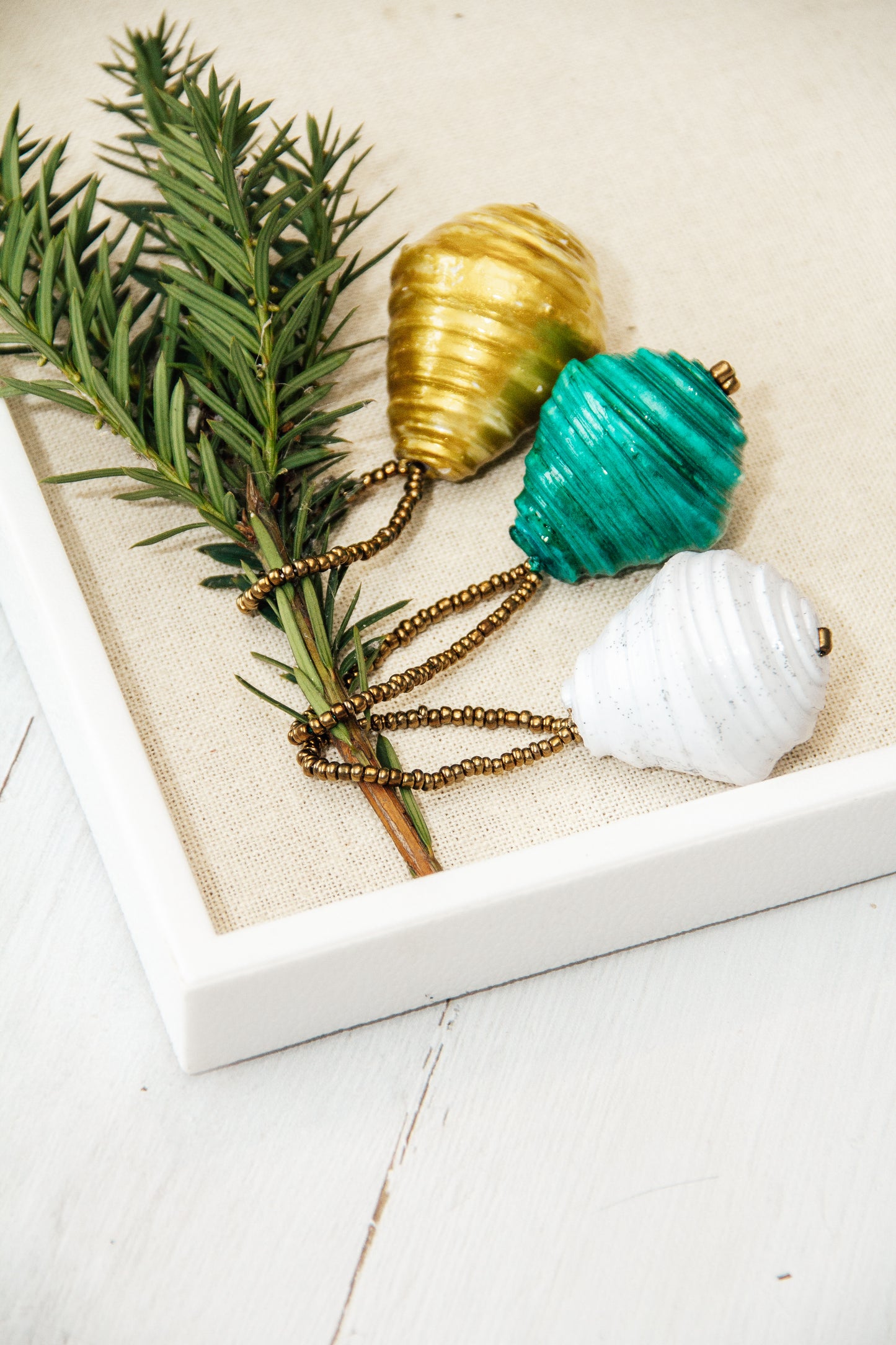 Paper Bead Ball Ornament - Multiple Colors Available