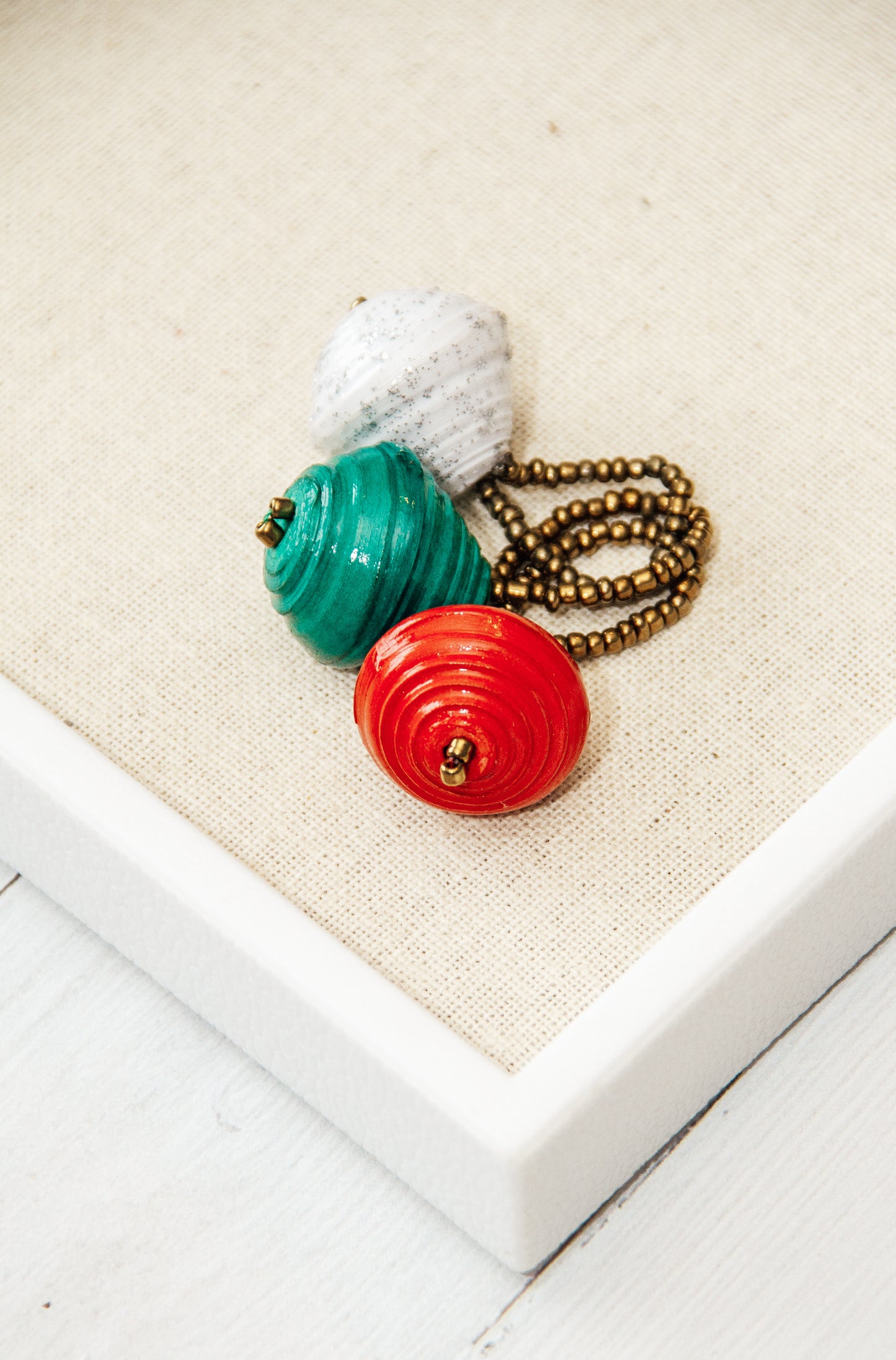 Small Paper Bead Ornament - Multiple Colors Available