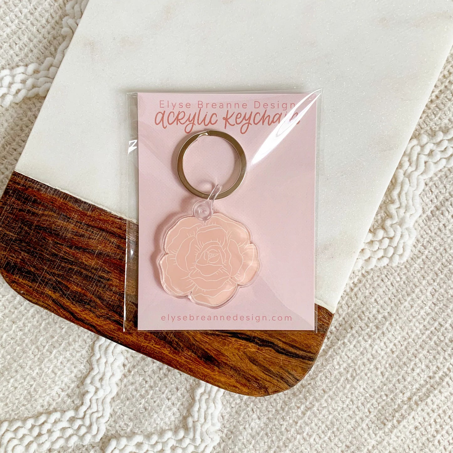 Load image into Gallery viewer, Pink Peony Keychain
