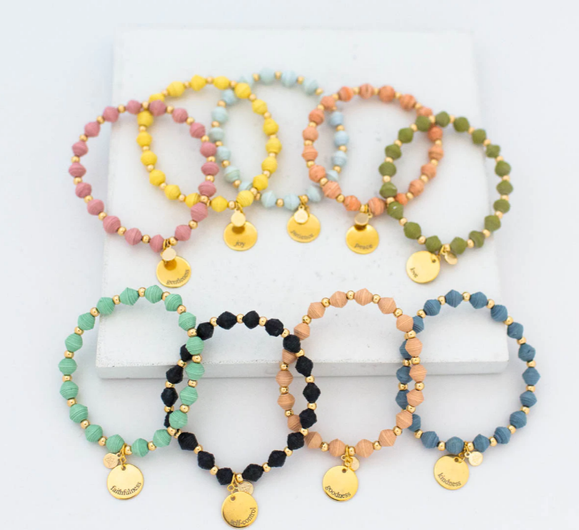 Fruits of The Spirit Hoop Bracelet - Multiple Colors Available