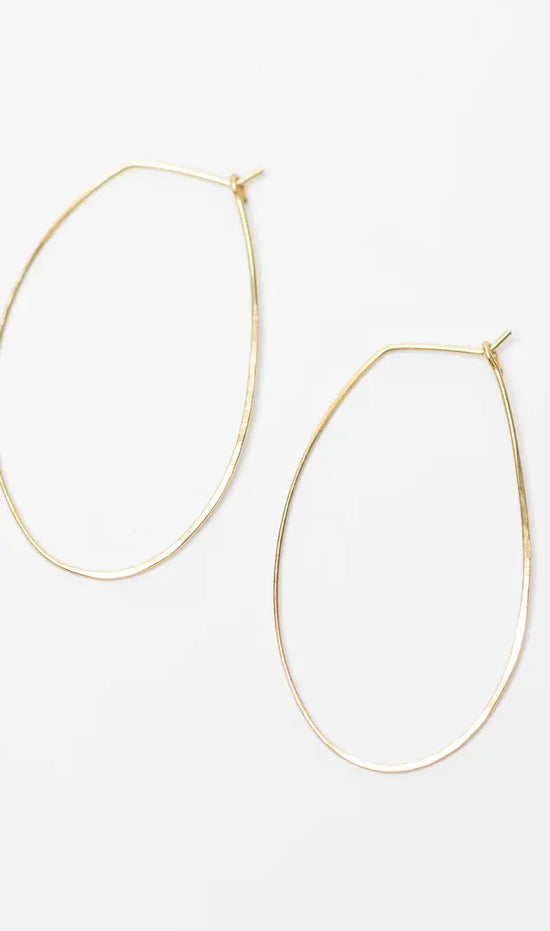 Load image into Gallery viewer, Azmera Hammered Brass Loop Earrings
