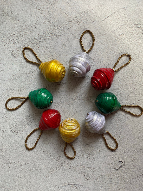 Load image into Gallery viewer, Paper Bead Ball Ornament - Multiple Colors Available
