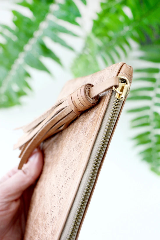 Stamped Leather Zipper Pouch